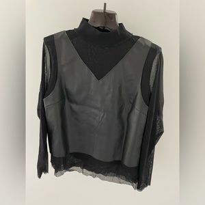 Woman’s size large top faux leather